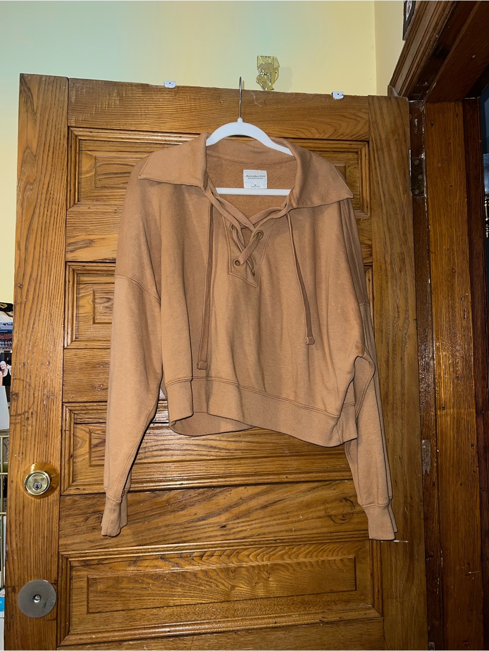 Lace-Up Pullover sweater  - Camel